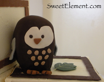 Forest Themed Baby Shower on Forest Baby Block Cake  Owl Detail