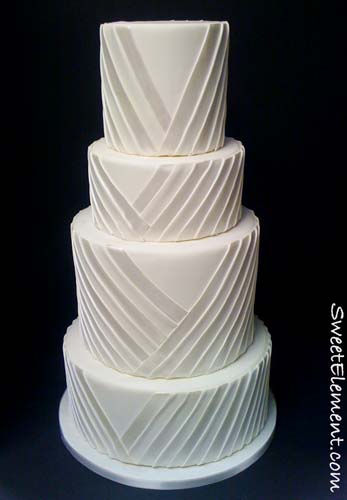 The second cake was a slightly more modern wedding cake comprised of four 