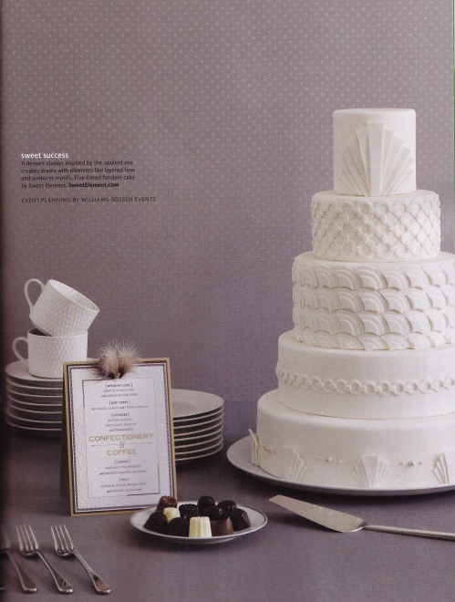 The Knot spread with one of my favorite WhiteonWhite Art Deco wedding 