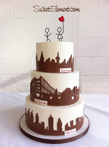City Skyline Wedding  Cake  SweetElement